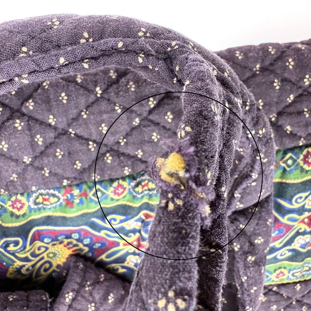 VTG Vera Bradley Garment Bag Indiana Tag Retired Fall of 1990 Black Purple Green